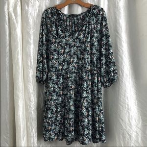 Banana republic Floral long sleeve swing dress